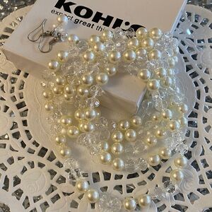 Kohl's Cream Pearl Hair Accessory Set